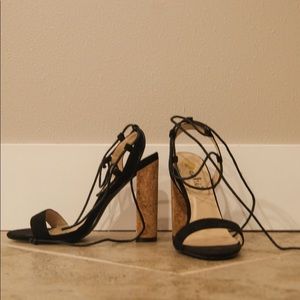Trendy, tie-up heels